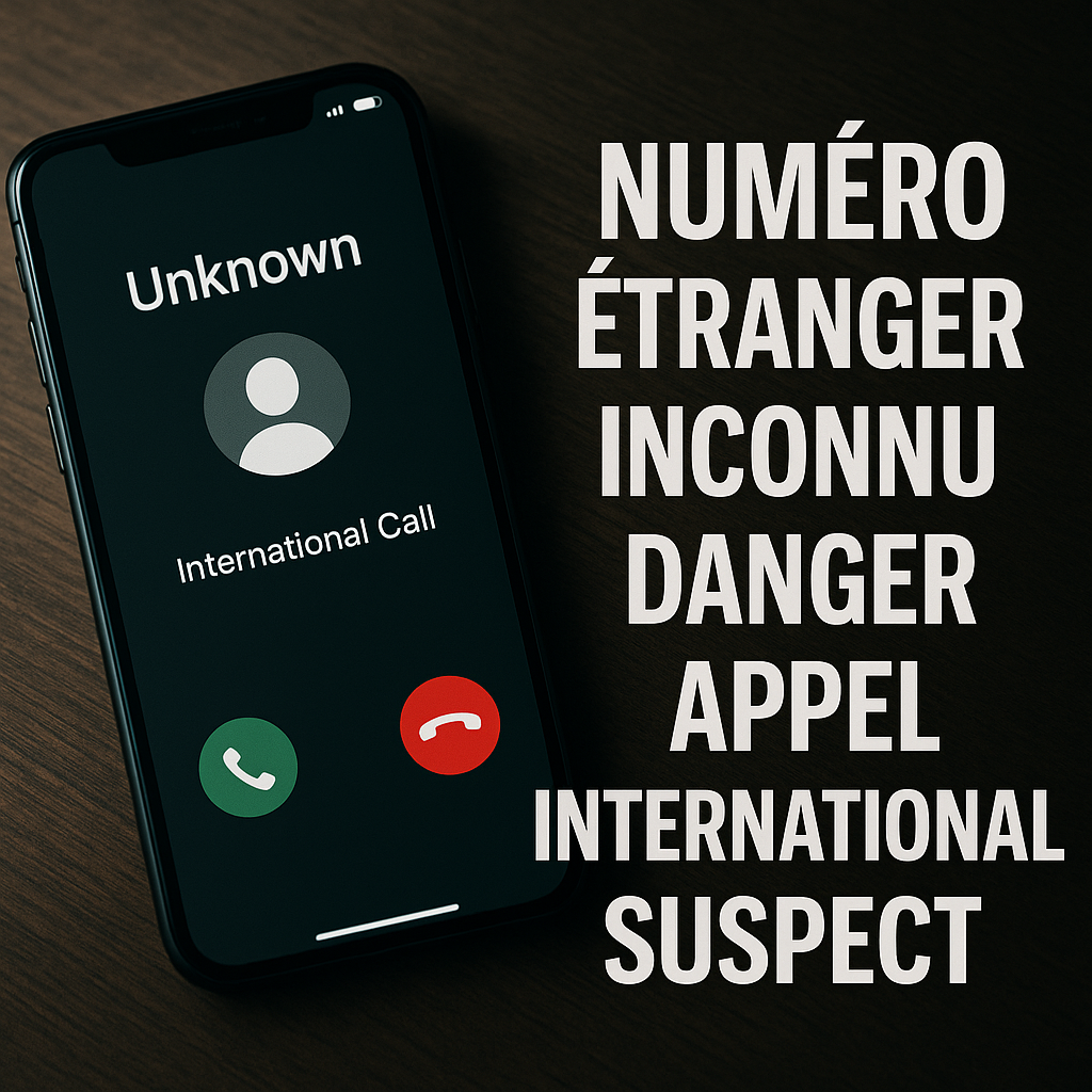 Illustration of Numéro étranger inconnu danger appel international suspect