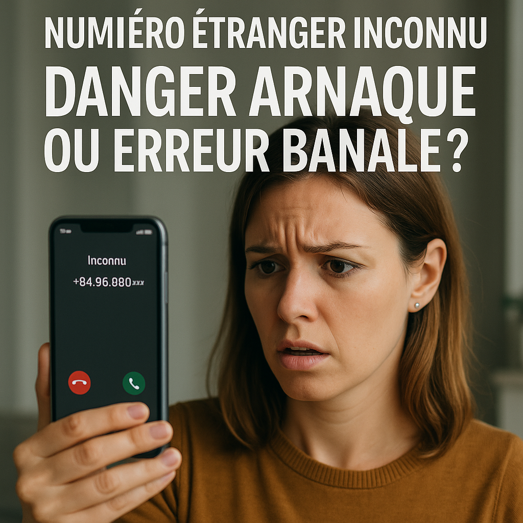 Illustration of Numéro étranger inconnu danger arnaque ou erreur banale