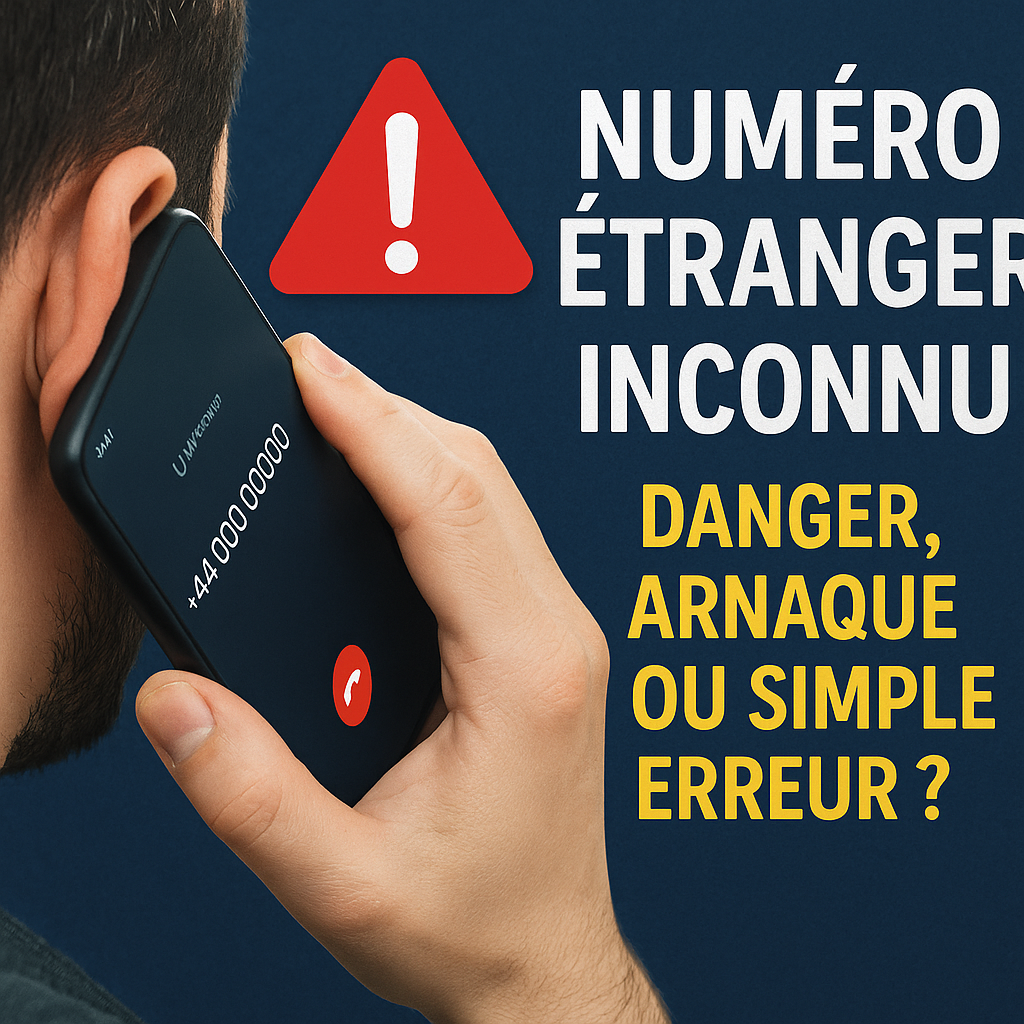Illustration of Numéro étranger inconnu danger arnaque ou simple erreur