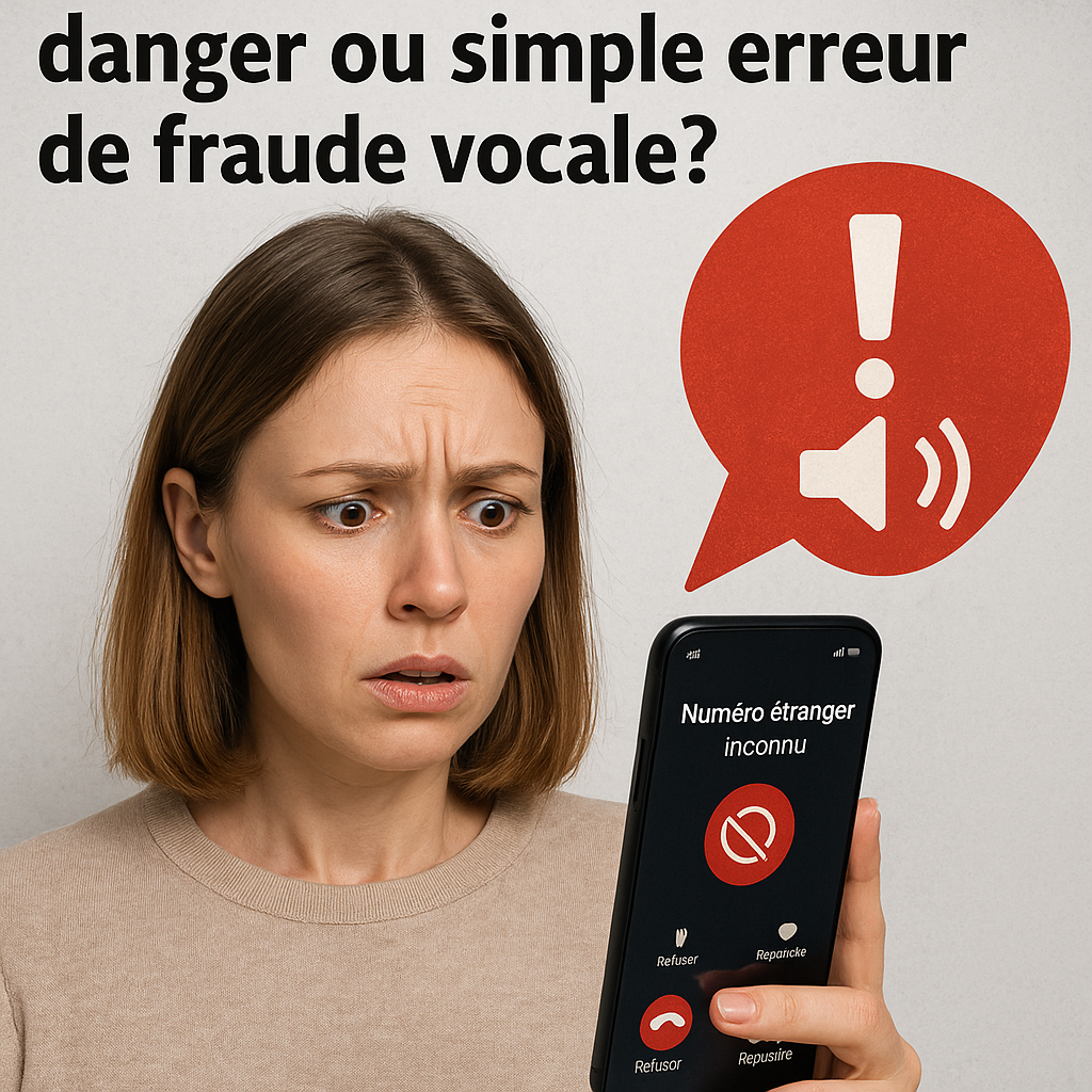Illustration of Numéro étranger inconnu danger ou simple erreur de fraude vocale